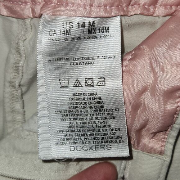 Dockers Light Tan Khaki Pants Women's Size 14 Cotton Elastane - Picture 3 of 6